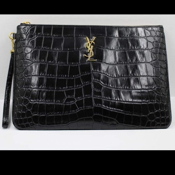 Saint Laurent Embossed Tablet Pouch - Picture 1 of 4